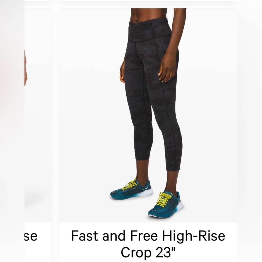 Lululemon fast and free crops with pockets size 8